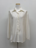 Two-slit tencel see-through blouse
