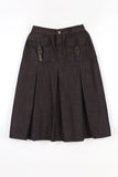 Melden pleated denim skirt