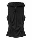 HOODED KEYHOLE SLEEVELESS