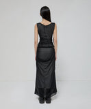 Draped Mesh Layered Sleeveless