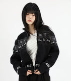 Nordic black knit zip-up