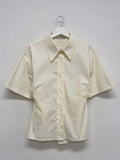 Poplin Two-Way Loose Fit Short Sleeve Shirt