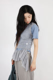 Crew frill layered sleeveless