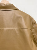 One-pocket single leather short jacket
