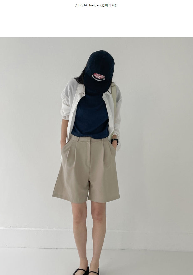 【INCHANT ME】Mayo Two Tuck Half Slacks INCHANT ME(インチャントミー) - マヨツータックハーフ