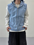 Detail Denim Anorak Vest
