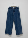 [unisex] Back pin tuck wide denim pants