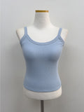 Ribbed U-neck Bra Top Sleeveless