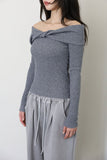 Muller twist off-shoulder top