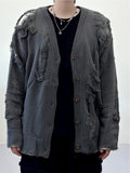 Vlet damage knit cardigan