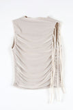 Mesh shirring via sleeveless