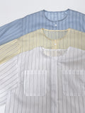 Frill Stripe Loose Fit Blouse