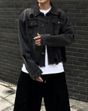 Vintage Crop Damage Denim Jacket