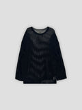 Clock see-through punching knit