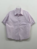 Leon Poplin Roll-up Short Sleeve Shirt