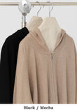 [Premium] Cashmere Hood Silk Zip-Up