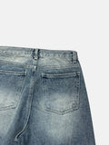 Paneled Incision Washed Denim
