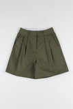 Two-Tuck Half Cotton Shorts