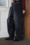 Track two-line denim pants