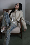 Bolero tassel tweed jacket