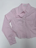 Minute Two-Pocket Pintuck Crop Shirt