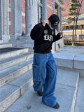 Beams Over Cargo Denim Pants