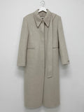 [Wool 90%] Big collar robe handmade long coat