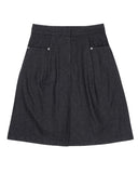 RIVET LINE DENIM SKIRT