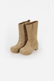 stud suede platform boots