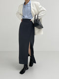 Lizzo banding slit long skirt