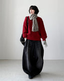 Label Snap Balloon Denim Pants