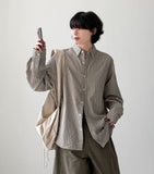 Cinnamon Loose Striped Shirt