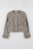Leaf tassel tweed jacket
