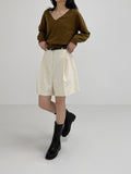 Soft V-neck Crop Knit