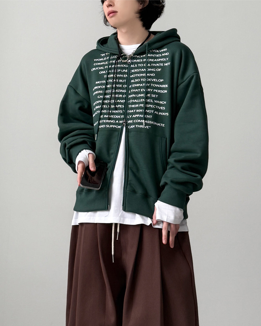 【YOURNUS】Wichi Lettering Hood Zip-Up YOURNUS (ユアノス) - ワイチレタリングフードジップアップ