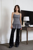 Pin tuck bootcut easy pants
