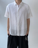 Seullo see-through check short sleeve shirt