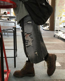 Melan Destroyed Bermuda Denim Pants