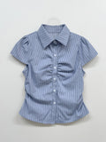 Wonder Shirring Cap Short Sleeve Blouse