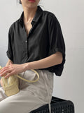 Silky Roll-up Overfit Short Sleeve Shirt
