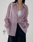 Linen Gingham Check Overfit Shirt