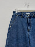 [unisex] Back pin tuck wide denim pants
