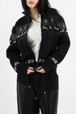 Nordic black knit zip-up