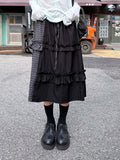 CHECK MIX FRILL SKIRT