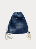 Patching denim shoulder bag