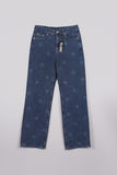 logo print denim