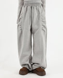 Side puff brushed pants