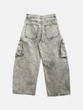 Lamuse Gray Cargo Curved Denim Pants