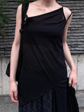 UNBAL DRAPE SLEEVELESS TOP