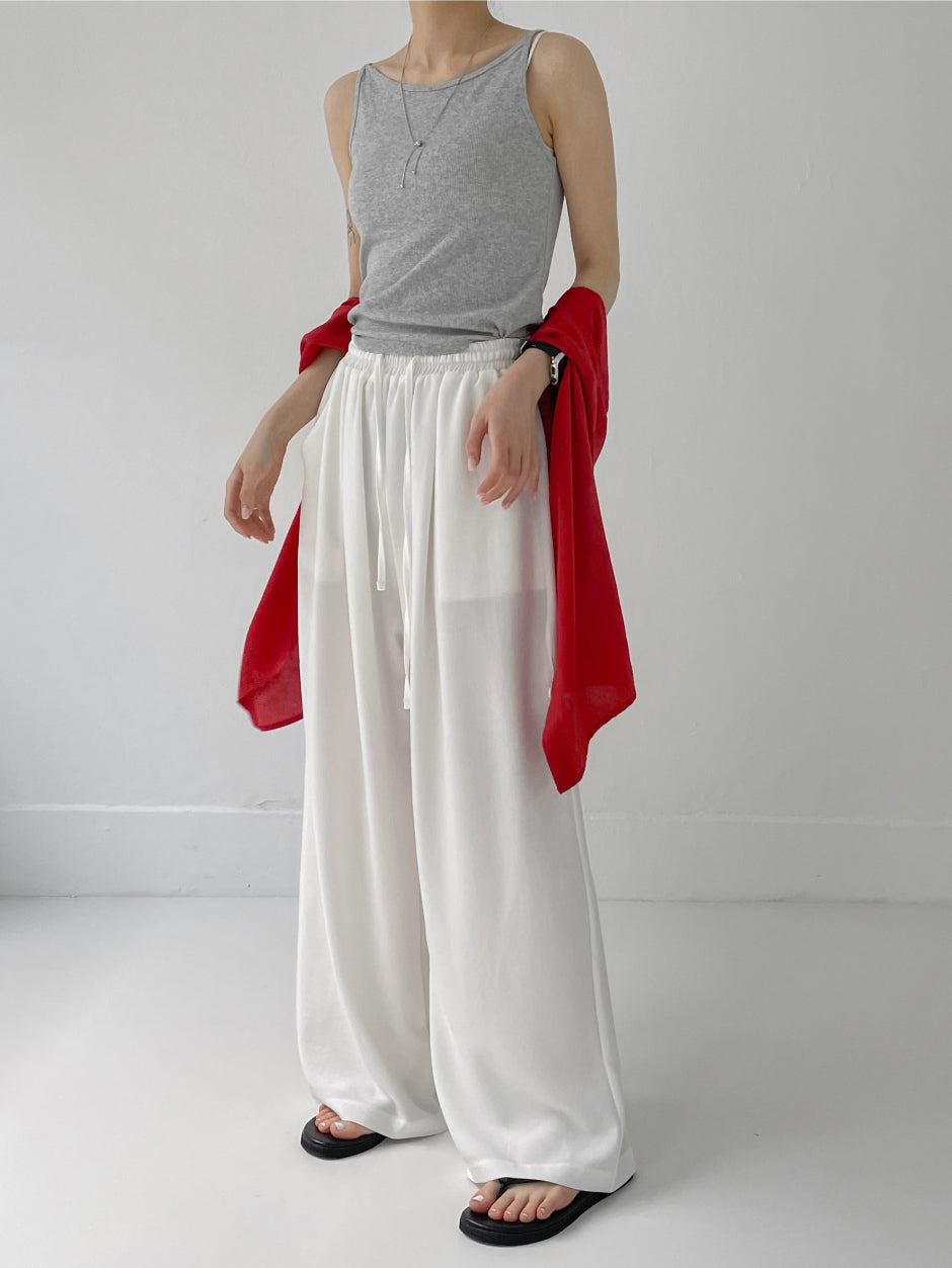【INCHANT ME】Kinder Linen Wide Banding Pants INCHANT ME(インチャントミー) - キンダーリネンワイド
